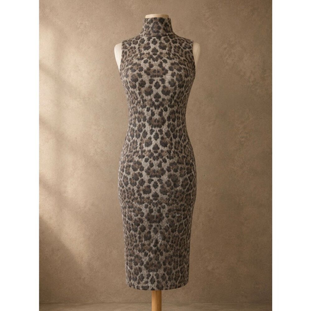 ANTISTAR dress Sz S Leopard Print Body Con New York Mob Wife